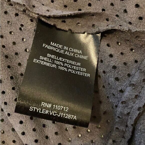 VIGOSS Faux Suede Jacket with Vent Holes - Picture 5 of 5